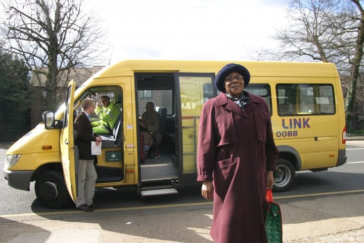 Woman and Bus